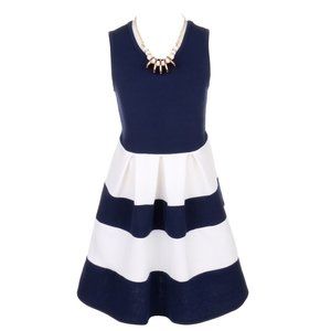 Navy SZ 4 Toddler Girl Dress Striped Easter Graduation Party Casual Girl Dress